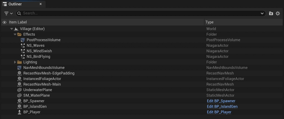 Selecting relevant outliner content